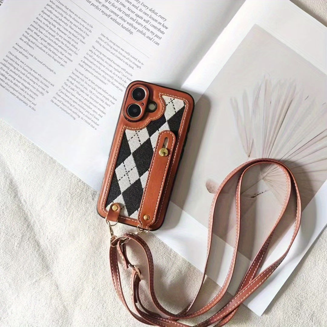 AURORA Prudentia Case with Check Pattern - Brown