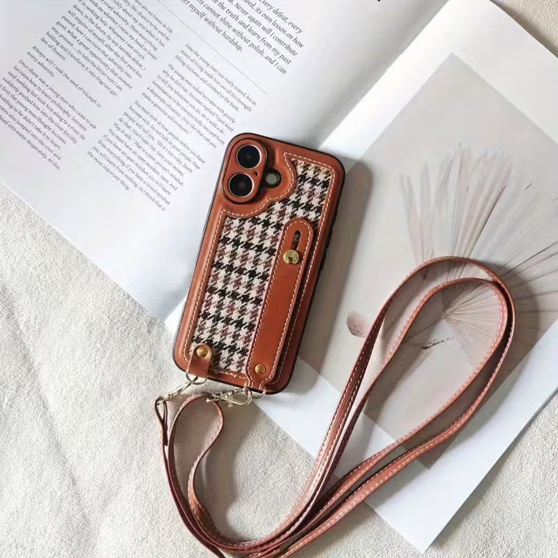 AURORA Serena Ovitek s Karo Vzorcem - Rjava